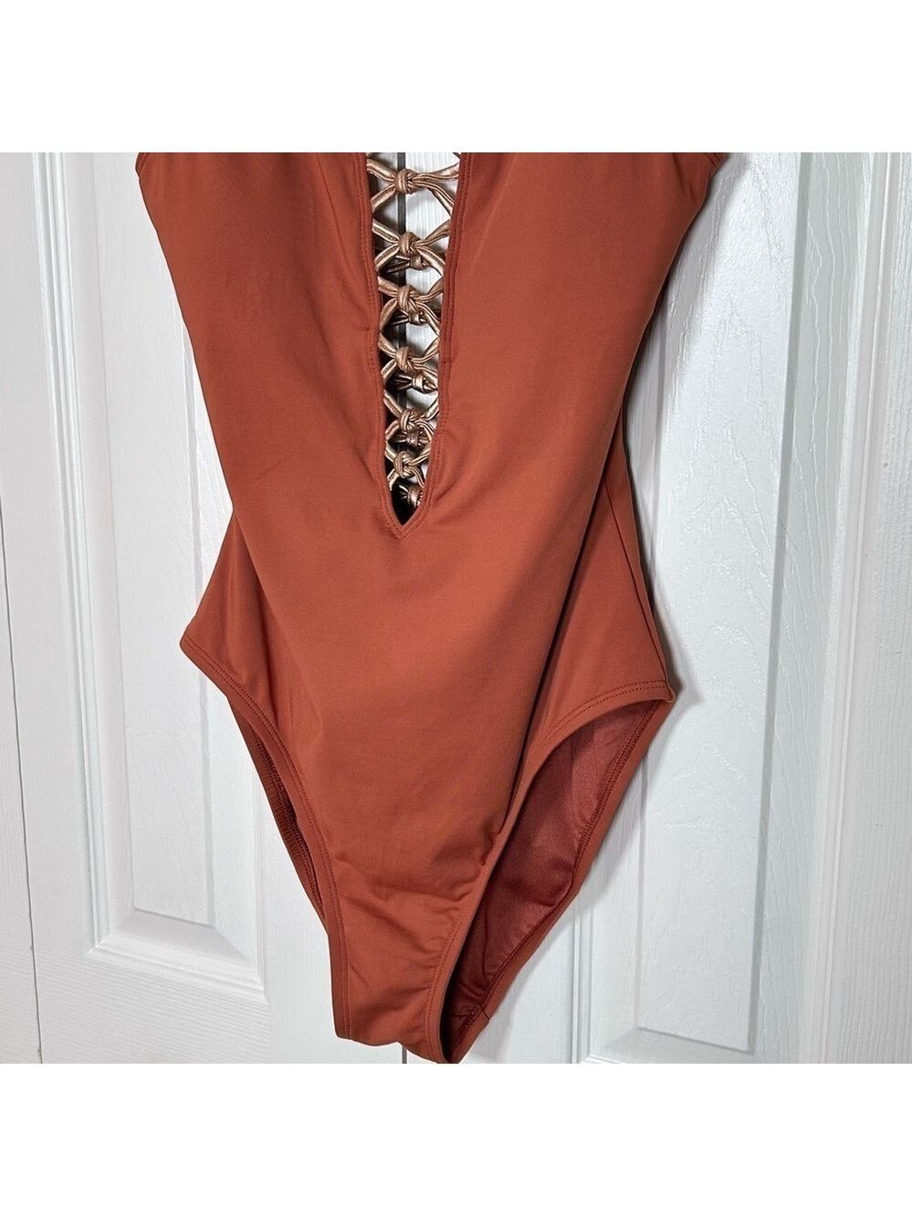 Bleu Rod Beattie One Piece Swimsuit Brown Gold Size 4 - Picture 7 of 14
